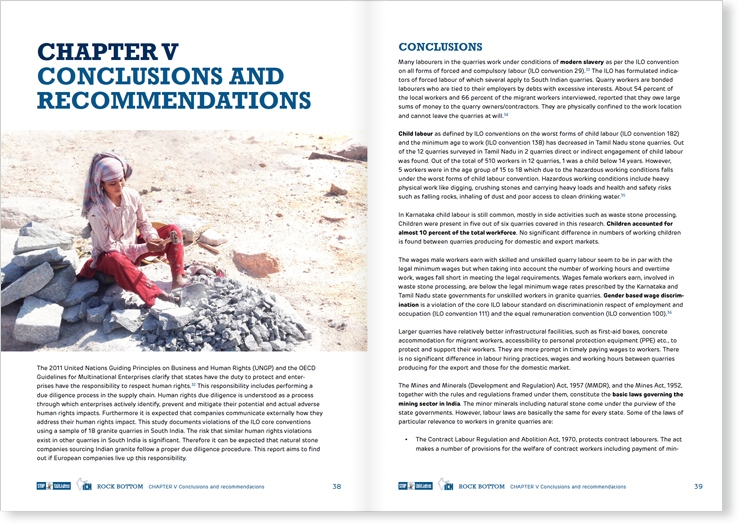 Rock Bottom onderzoeksrapport arbeidsomstandigheden in de Indiase natuursteensector